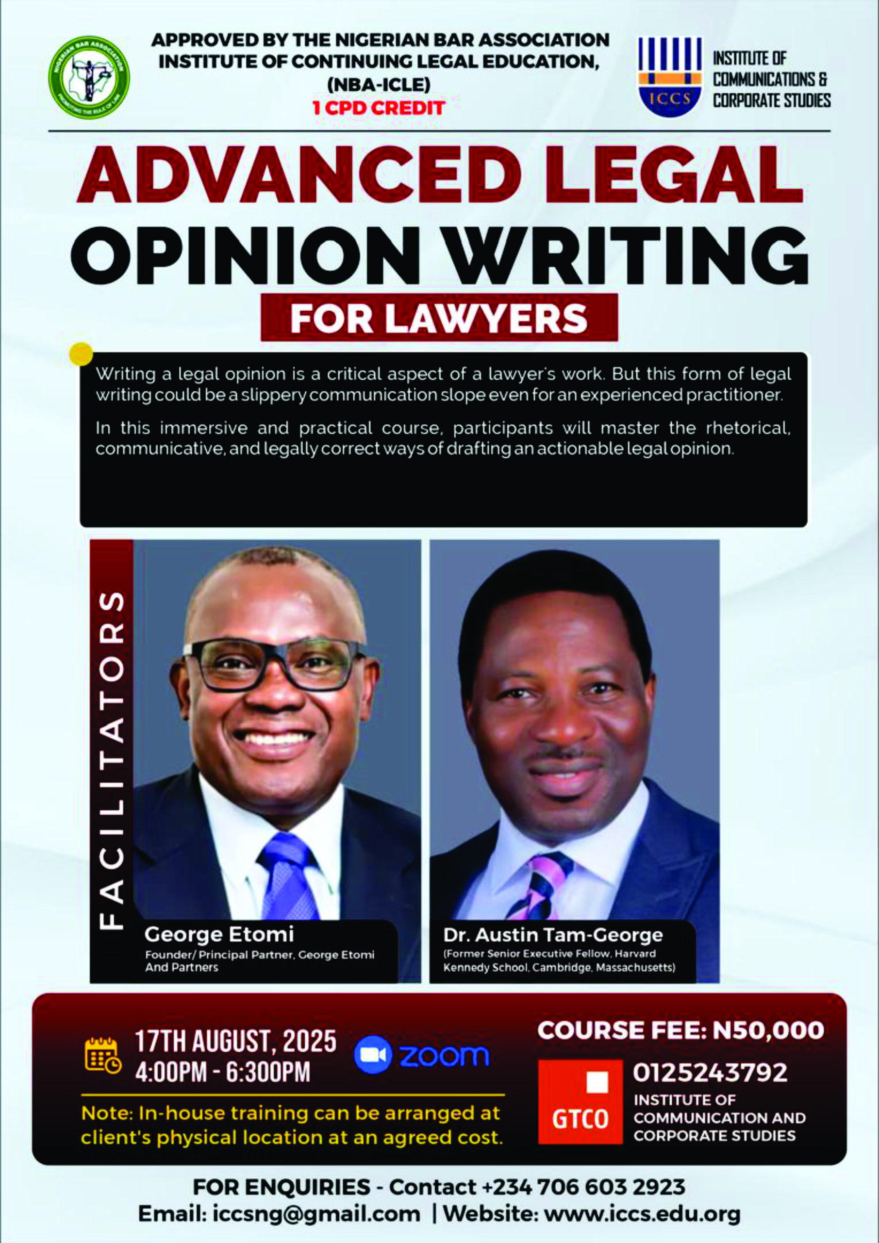 Advanced Legal Opinion Writing for Lawyers
