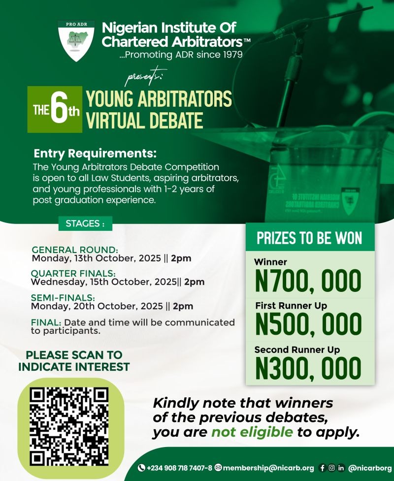 6TH YOUNG ARBITRATORS VIRTUAL DEBATE 