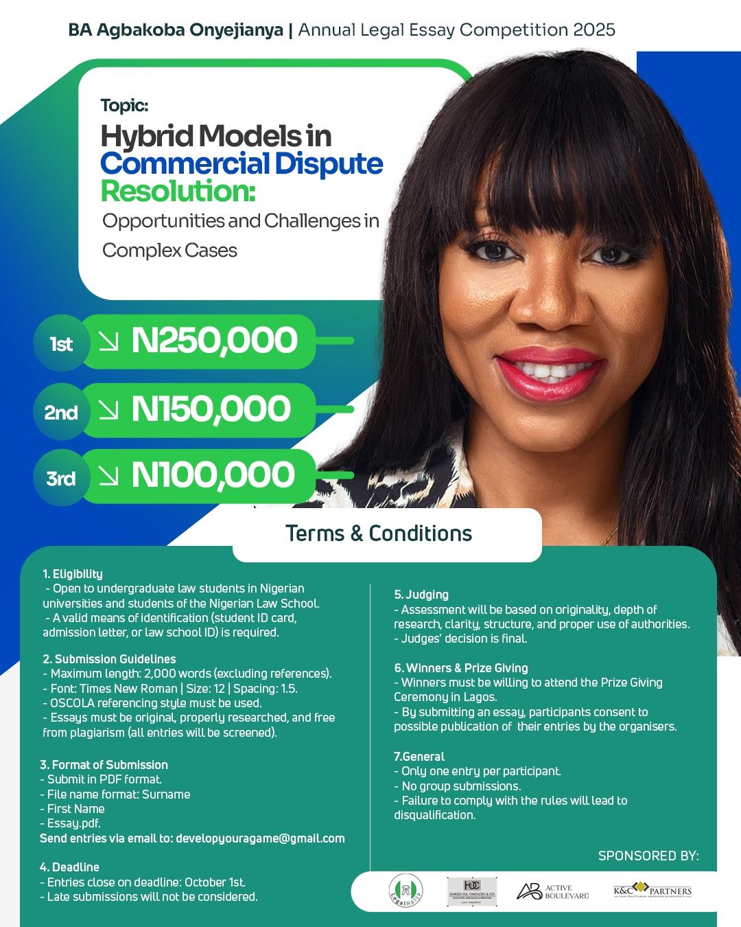BA AGABAKOBA ONYEJIANYA- ANNUAL LEGAL ESSAY COMPETITION 2025 