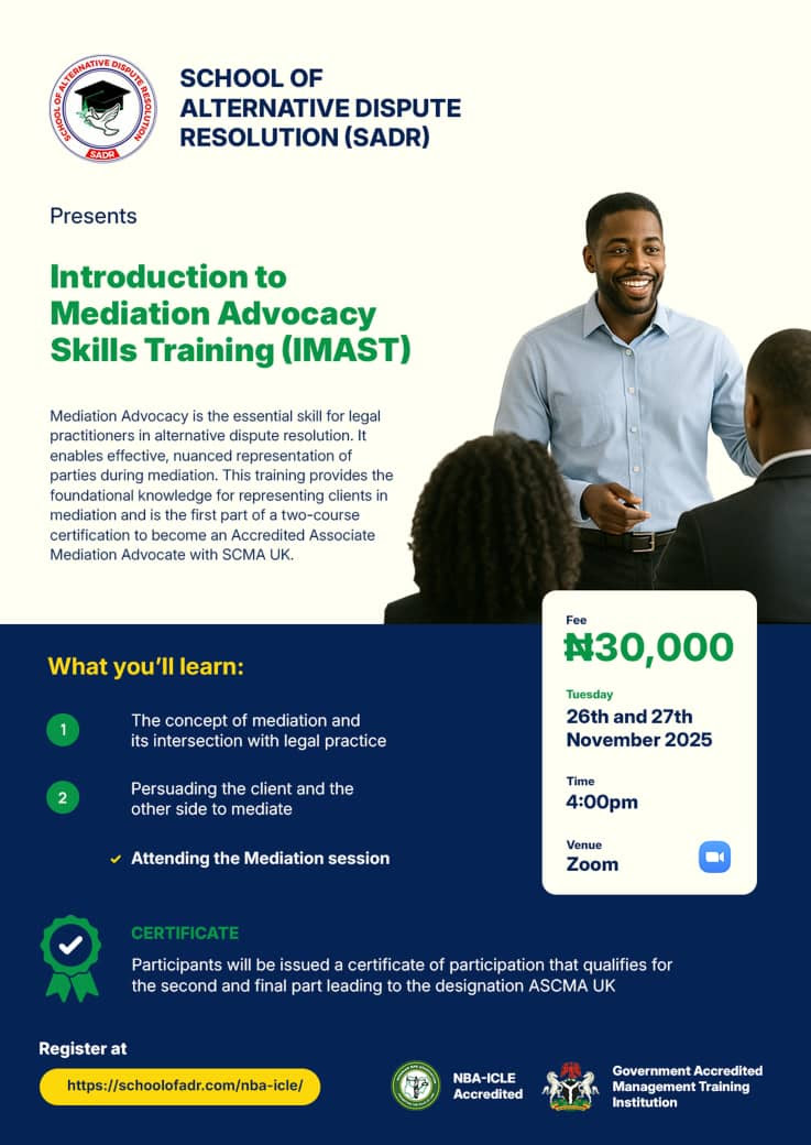 MEDIATION ADVOCACY SKILLS CERTIFICATION TRAINING.