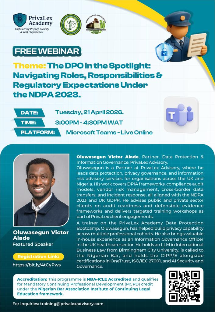 The DPO in the Spotlight: Navigating Roles, Responsibilities, and Regulatory Expectations under the NDPA 2023