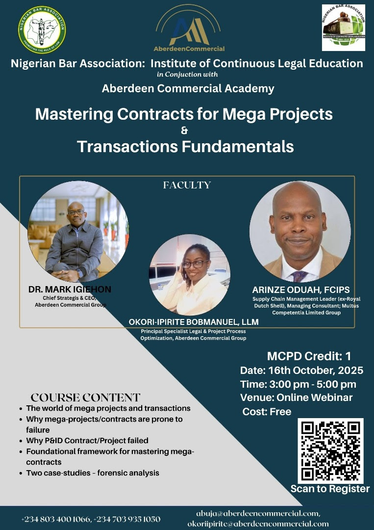 Mega-Projects & Transactions: Contract Conceptualization & Contract Scoping