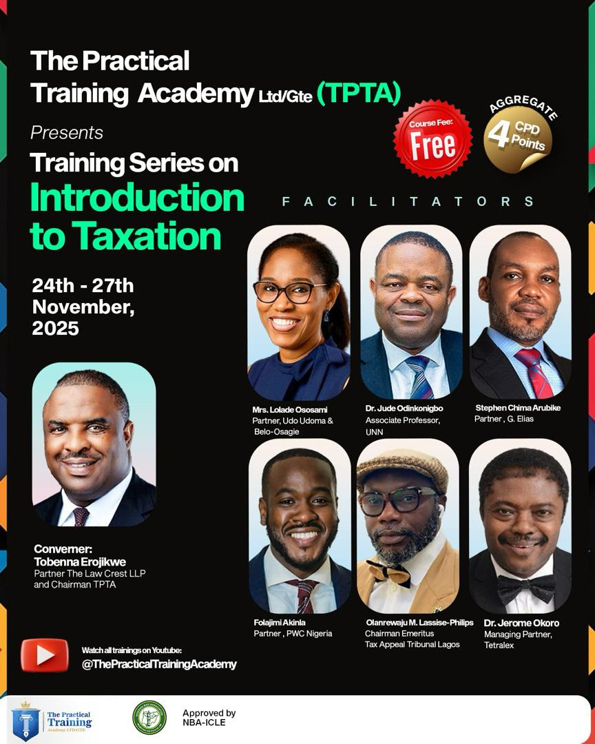 TPTA TAXATION LAW TRAINING SERIES -INTRODUCTION TO TAXATION