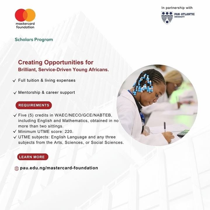 Mastercard Foundation x PAN Atlantic University Undergraduate Scholarship