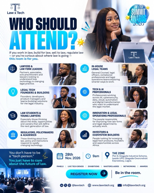 Spotlighting Innovation: Law x Tech Summit & Awards 2026 Set to Convene Nigeria’s Legal Ecosystem