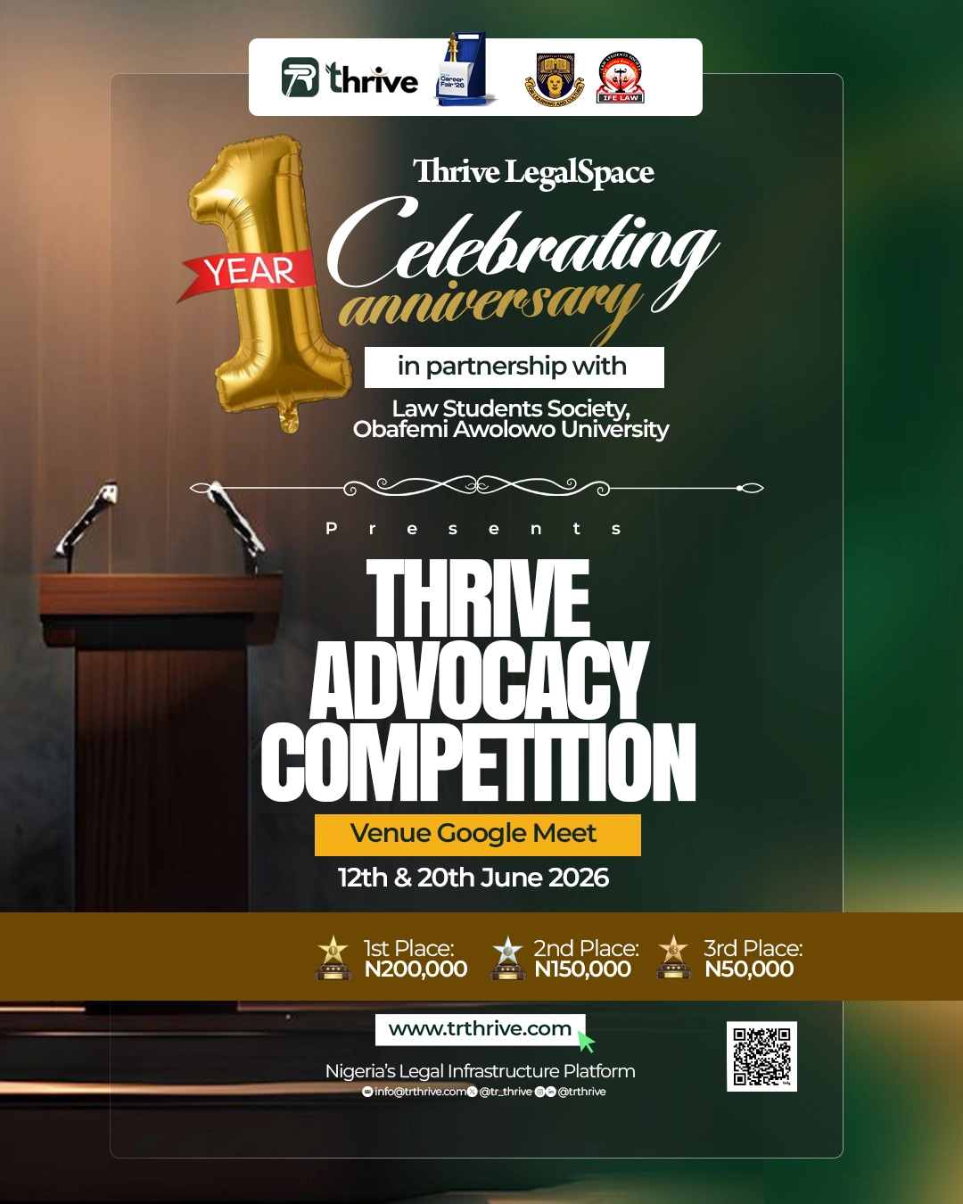 Thrive LegalSpace Celebrates First Anniversary with Advocacy Competition