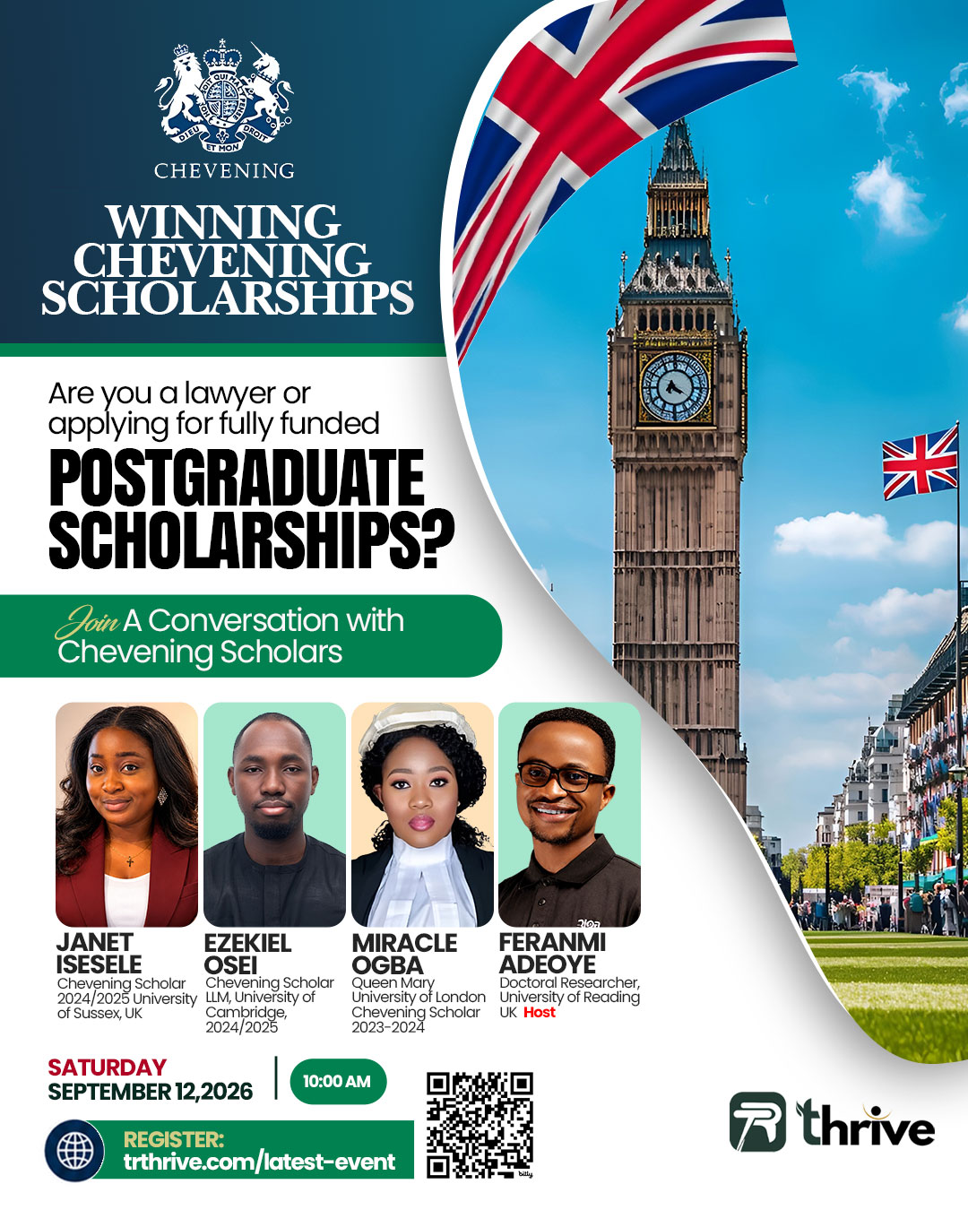 Thrive to Host Chevening Scholars for Scholarship Application Conversation